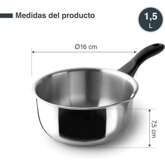 Иноксова касерола с улей, ф16см, h7,5см, 1,5л - Garinox