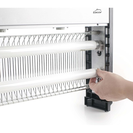 Електрическа инсектицидна лампа, 220-240V, 50/60Hz, 26W, 2x10W UV-A LED, 80м2, 2000V, 38,5x9x31см, 2,75кг, CAPTER - Lacor