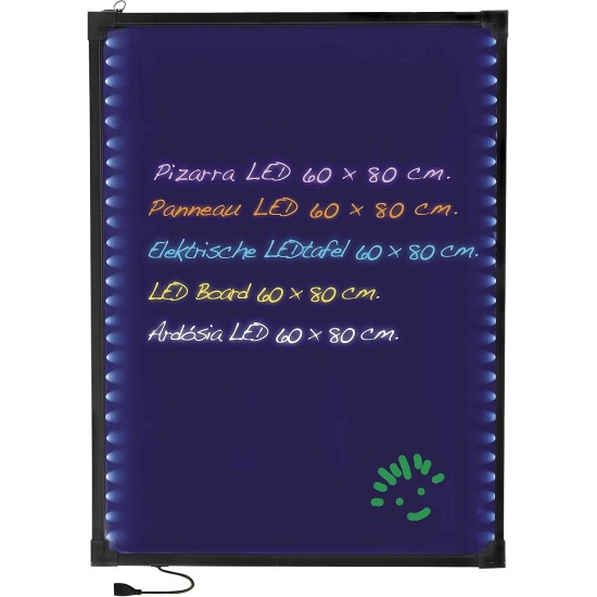 Електрическа LED информационна дъска, черна, правоъгълна, 220-240V, 50/60Hz, 2W, 38 функции, 60x80см, 4,5кг – Lacor