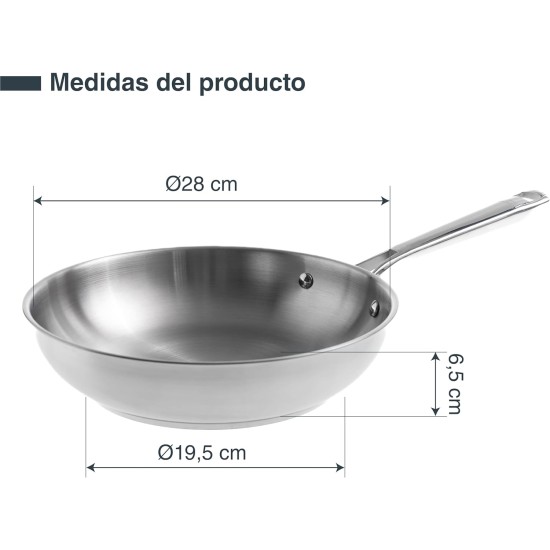 Иноксов тиган, 18/10, ф28-19,5см, h6,5см, CUISINE - Lacor