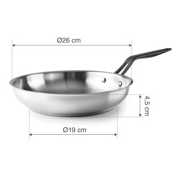 Иноксов тиган, ф26-19см, h4,5см, ORIGIN - Lacor