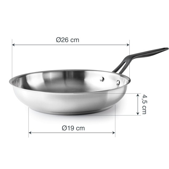 Иноксов тиган, ф26-19см, h4,5см, ORIGIN - Lacor