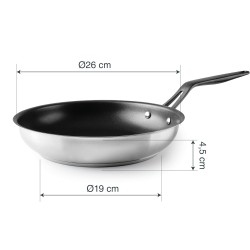 Иноксов тиган с незалепващо покритие, ф26-19см, h4,5см, ORIGIN - Lacor