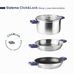 Отстраняваща се бакелитна дръжка за тенджера/тава, синя, COMBI – Lacor