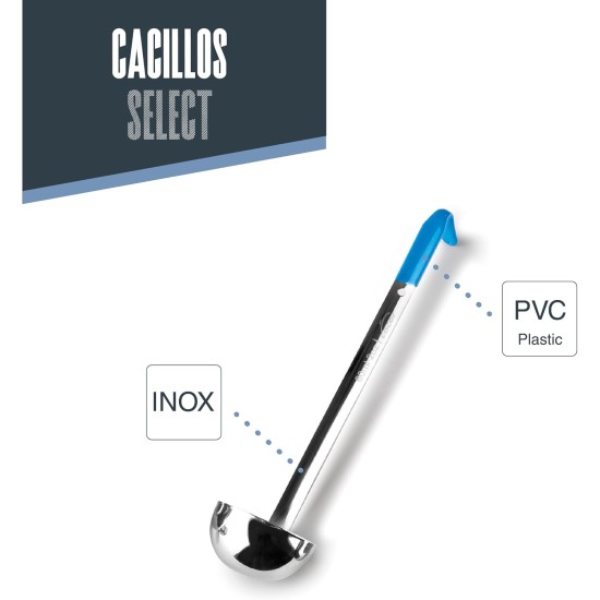 Иноксов черпак с със синя PVC дръжка, ф6см, h26см, 60мл, SELECT – Lacor