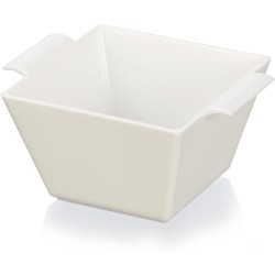 Комплект от 6 пластмасови квадратни купички, 9,5x7,5см, h5см, 140мл, бели, стакабъл, DEGUSTARE – Lacor