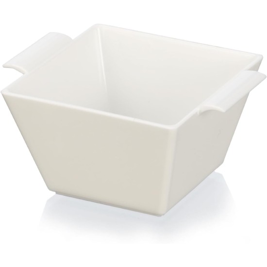 Комплект от 6 пластмасови квадратни купички, 9,5x7,5см, h5см, 140мл, бели, стакабъл, DEGUSTARE – Lacor