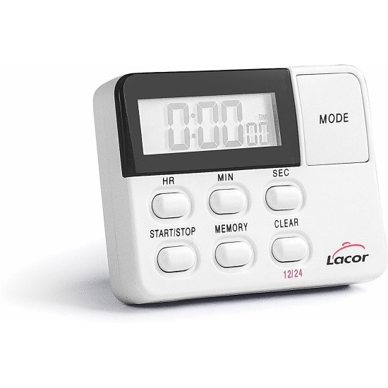 Дигитален кухненски таймер, правоъгълен, 7x1,4x5,1см – Lacor