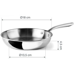 Иноксов тиган, 18/10, ф18-13,5см, h4,5см, 2,5мм, TriChef – Lacor