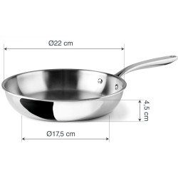 Иноксов тиган, 18/10, ф22-17,5см, h4,5см, 2,5мм, TriChef – Lacor