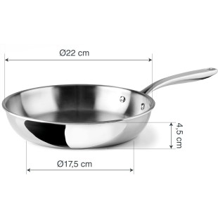 Иноксов тиган, 18/10, ф22-17,5см, h4,5см, 2,5мм, TriChef – Lacor