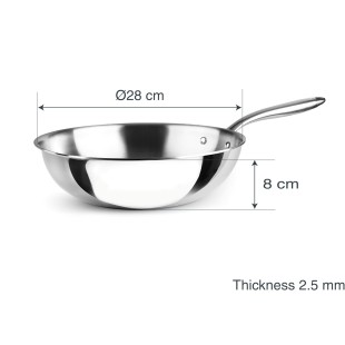 Иноксов уок тиган, 18/10, ф28см, h8см, 2,5мм, TriChef – Lacor