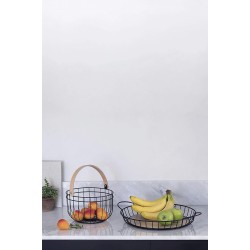 Метална фруктиера / купа с дръжки, кръгла, ф39xh7,6см, черна – Lacor