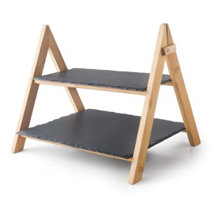 Бамбукова стойка на две нива с каменни плата, 40,5x29x34см, SLATE – Lacor