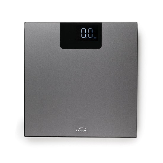 Дигитален кантар, 28,5x28,5см, до 180кг, kg/lb/st:lb, сив – Lacor