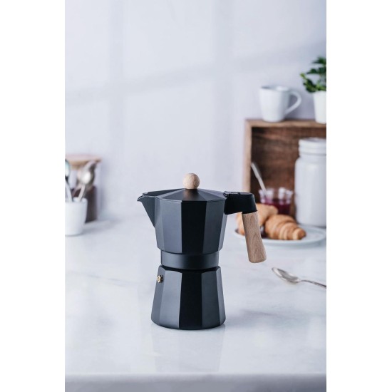 Алуминиева кафеварка TRENTO BLACK за 6 кафета, ф8,5см, h20см - Lacor