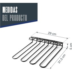 Метална стойка за 12бр чаши на столче, 29x31,50xh5см, черна, DUE – Lacor