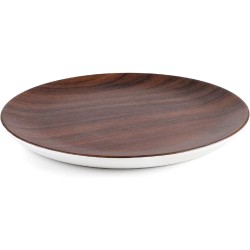 Меламинова чиния, кръгла, ф20см, h2см, дървесно/бяло, стакабъл, WOOD – Lacor