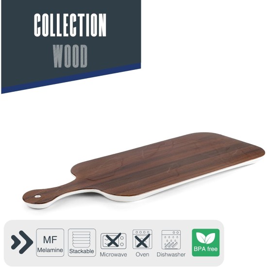 Меламиново плато, 53x20xh1,5см, дървесно/бяло, стакабъл, WOOD – Lacor