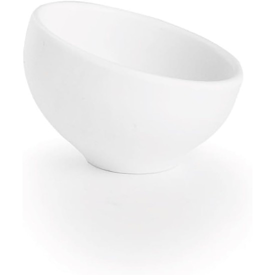 Меламинова купа, скосена, кръгла, ф8см, h5см, бяла, стакабъл, WHITE AND BLACK – Lacor