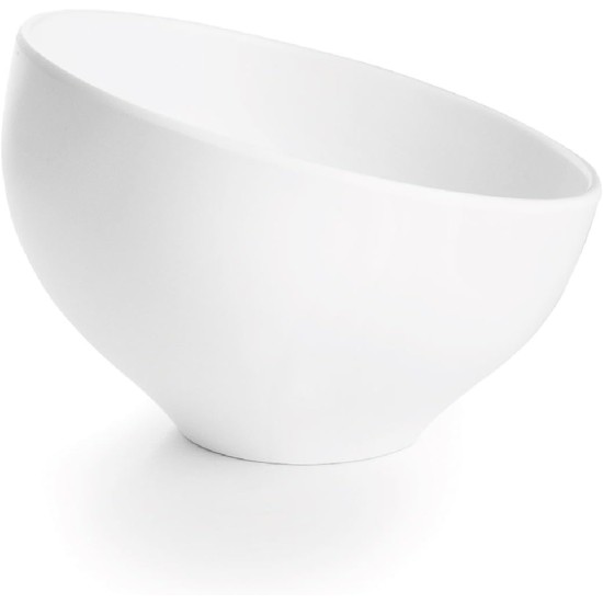 Меламинова купа, скосена, кръгла, ф16см, h9,5см, бяла, стакабъл, WHITE AND BLACK – Lacor
