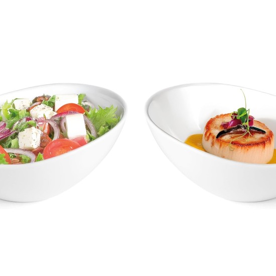 Меламинова скосена купа, кръгла, ф30см, h14,5см, бяла, стакабъл – Lacor