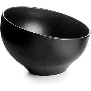 Меламинова купа, скосена, кръгла, ф19см, h11,5см, черна, стакабъл, WHITE AND BLACK – Lacor