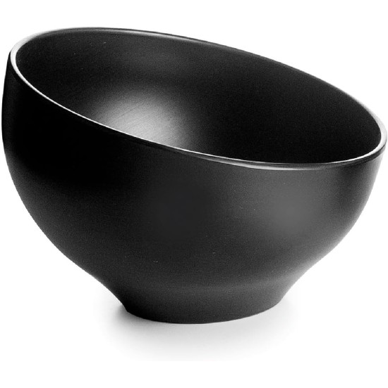 Меламинова купа, скосена, кръгла, ф19см, h11,5см, черна, стакабъл, WHITE AND BLACK – Lacor
