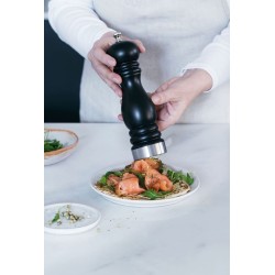 Дървена мелничка за пипер и сол с керамичен механизъм, h15см, BLACK – Lacor