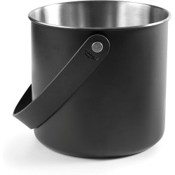 Иноксов съд за лед с кожена дръжка, ф20см, h19,5см, 5,6л, MOON BLACK - Lacor