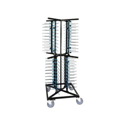 Подвижна стойка за чинии, 80 места, метал/гума, 58x58x174,5см – Lacor
