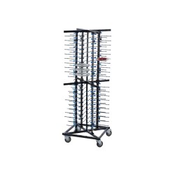 Подвижна стойка за чинии, 80 места, метал/гума, 58x58x174,5см – Lacor