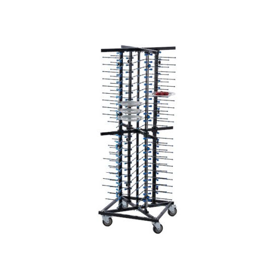 Подвижна стойка за чинии, 80 места, метал/гума, 58x58x174,5см – Lacor