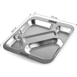 Иноксов поднос/табла за самообслужване с 5 отделения 18/0 32,5x37,5xh3,7см - Lacor