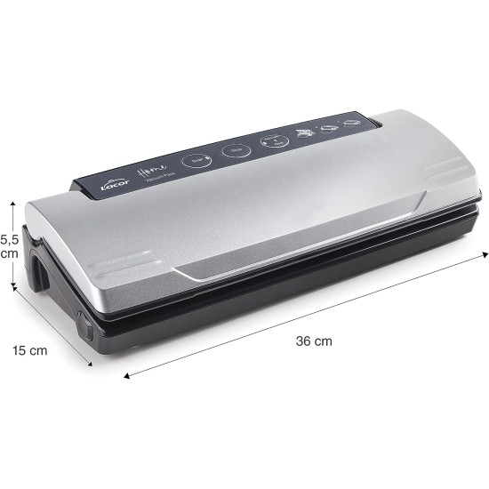 Електричеси уред за вакуумиране на храна, 220-240V, 50Hz, 110W, 0,8 bar, 9л/мин, 35,7x14,8x8,7см, 1,4кг, HOME - Lacor