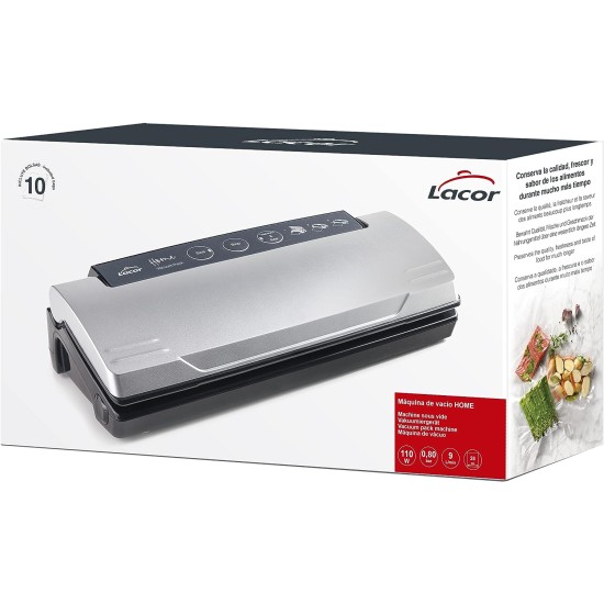 Електричеси уред за вакуумиране на храна, 220-240V, 50Hz, 110W, 0,8 bar, 9л/мин, 35,7x14,8x8,7см, 1,4кг, HOME - Lacor