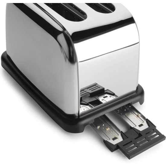 Електрически тостер с 2 слота, 220-240V, 50/60Hz, 1000W, 19x29x19см, 1,4кг, CURVE - Lacor