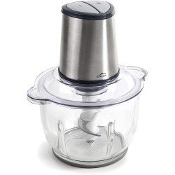 Електрически чопър с 4 остриета, инокс/стъкло, 2 скорости, 220-240V, 50/60Hz, 300W, 2л, 21x17,5x27см, 2,1кг, QUARTZ – Lacor