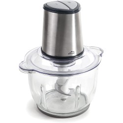 Електрически чопър с 4 остриета, инокс/стъкло, 2 скорости, 220-240V, 50/60Hz, 300W, 1,2л, 18,7x16x25см, 1,6кг, QUARTZ – Lacor