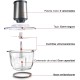Електрически чопър с 4 остриета, инокс/стъкло, 2 скорости, 220-240V, 50/60Hz, 300W, 1,2л, 18,7x16x25см, 1,6кг, QUARTZ – Lacor