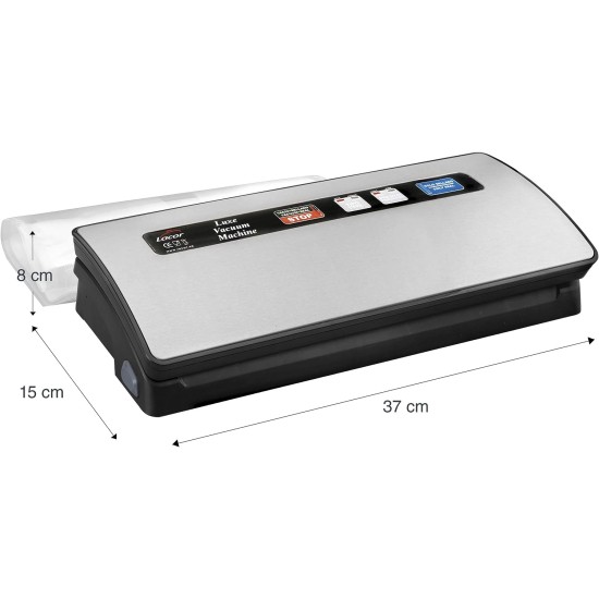 Електричеси уред за вакуумиране на храна, 220-240V, 50Hz, 120W, 0,4 - 0,8 bar, 9л/мин, 37x14,4x7,4см, 1,55кг, LUXE - Lacor