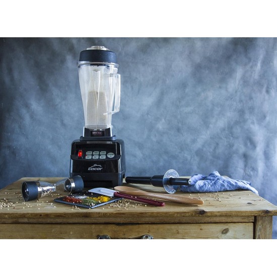 Професионален електрически блендер, 220-240V, 50/60Hz, 1200W, 13.300 - 38.000 r.p.m, 2л, 28x26x52см, 5кг, BLACK - Lacor