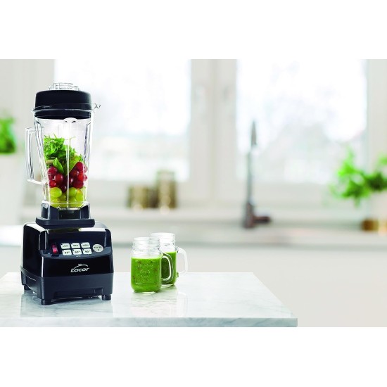Професионален електрически блендер, 220-240V, 50/60Hz, 1200W, 13.300 - 38.000 r.p.m, 2л, 28x26x52см, 5кг, BLACK - Lacor