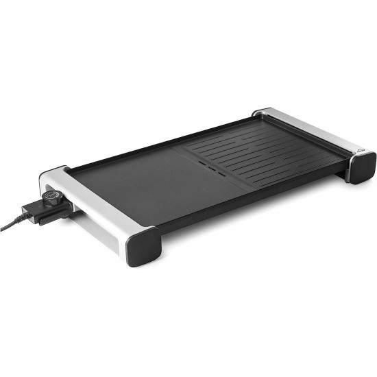 Електрически грил с незалепващо покритие, правоъгълен, 220-240V, 50/60Hz, 2000W, 0 - 230°C, 61x32,5x6см, грил: 52x30см, 3,2кг, QUALITY - Lacor