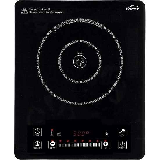 Електрически керамичен плот / котлон, 220-240V, 50/60Hz, 2000W, 60°C - 600°C (8 нива), 0 - 240мин, ф10/20см, 39x32x5,5см, 2,6кг, ENERGY – Lacor