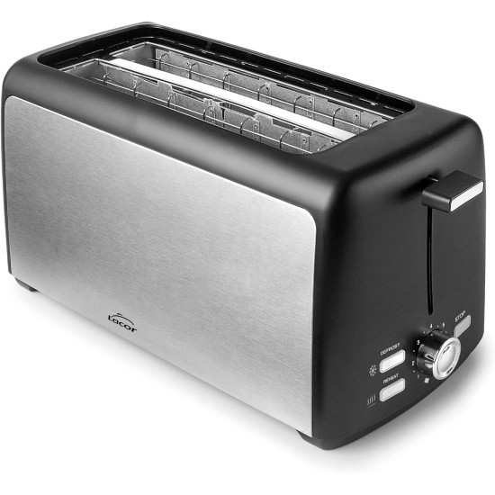 Електрически тостер с два слота и 7 нива на препичане, 220-240V, 50/60Hz, 1500W, 39x15,2x20,5см, 2,4кг, LONG - Lacor