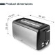 Електрически тостер с два слота и 7 нива на препичане, 220-240V, 50/60Hz, 1500W, 39x15,2x20,5см, 2,4кг, LONG - Lacor