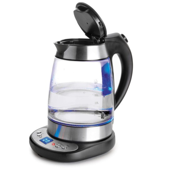 Електрическа стъклена кана, 220-240V, 50/60Hz, 2200W, 50 - 95°C, 1,7л, 23x23x32см, 1,9кг – Lacor