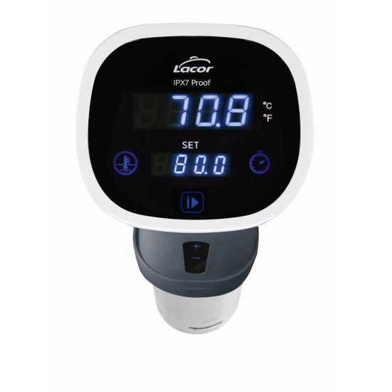 Електрически уред за нискотемпературно готвене / Sous Vide (су вид), 220-240V; 50/60Hz, 1200W, 20-90 °C (1 °C), 15л max, 10x37см, антацит, GOURMET - Lacor
