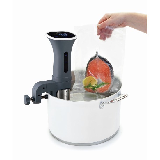 Електрически уред за нискотемпературно готвене / Sous Vide (су вид), 220-240V; 50/60Hz, 1200W, 20-90 °C (1 °C), 15л max, 10x37см, антацит, GOURMET - Lacor